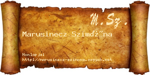 Marusinecz Szimóna névjegykártya